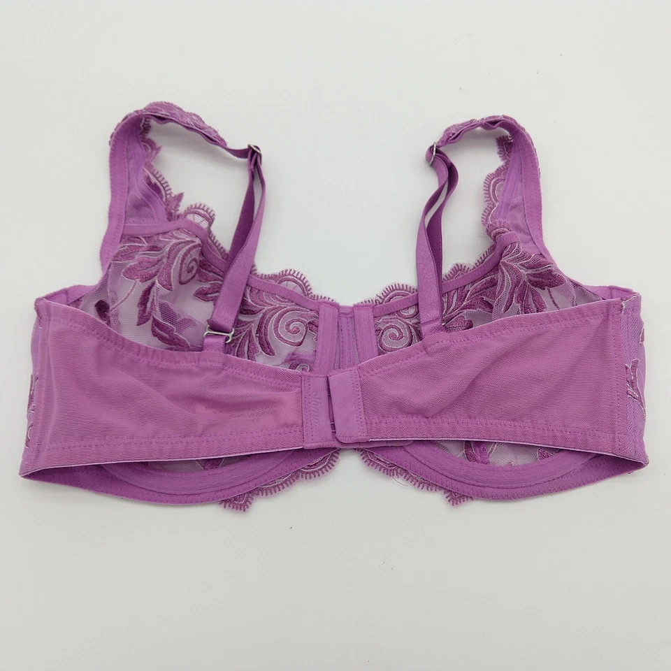 Soma чувственный кружева без подкладки Demi бюстгальтер размер 34C новый чистый фиолетовый вышитый - Изображение 4 из 4