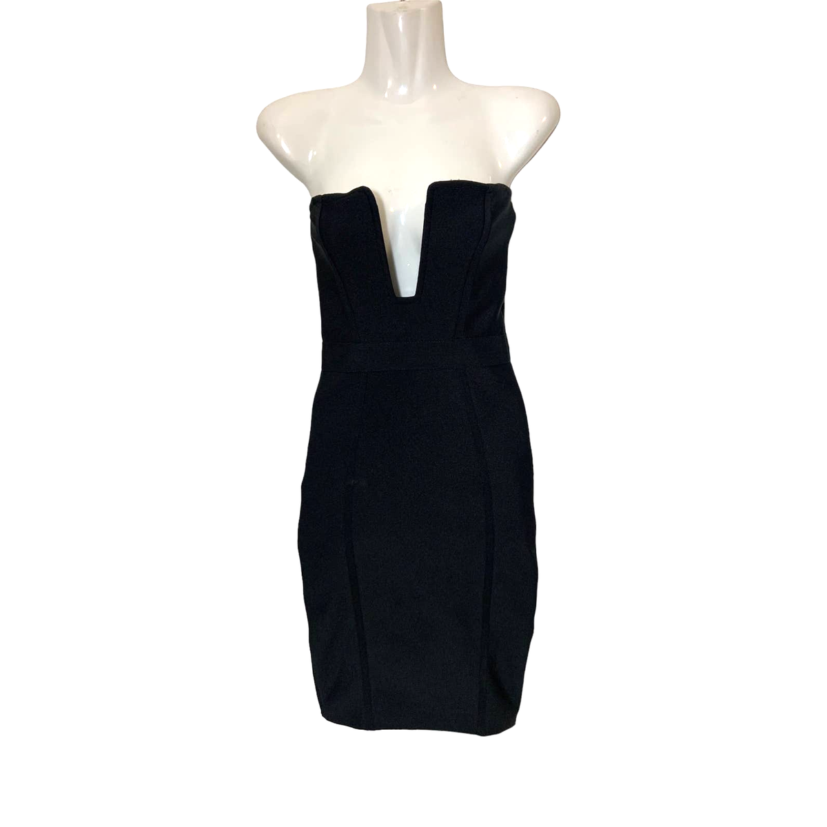 Women's Windsor Deep Plunge Sleeveless Bodycon Fit Party Dress Black Size S  | eBay