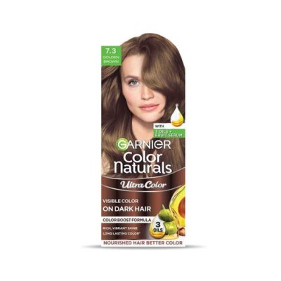 GARNIER Color Naturals Shade 7.3 Golden Brown, 100% coverage in 30mins 55ml+50g