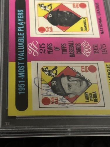 Yogi Berra New York Yankees Signed Autograph 1975 Topps Baseball Card Psa - Picture 5 of 10