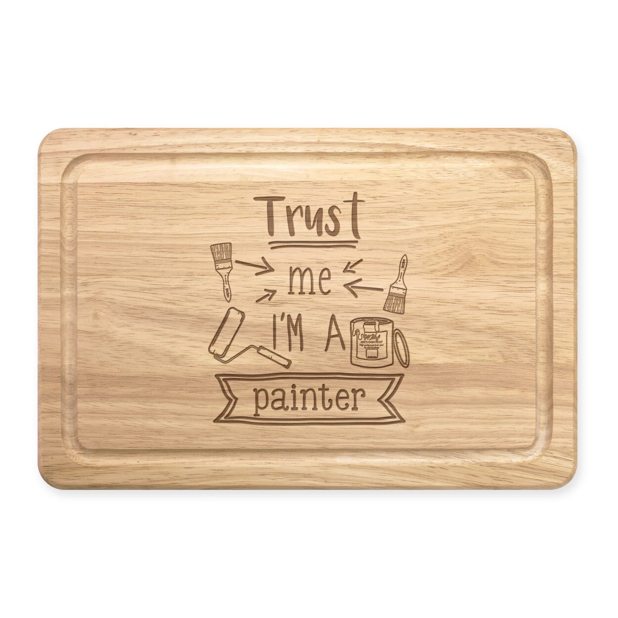 Trust Me I'M A Painter Rectangular Cutting Board Worlds Best Great DIY Dad