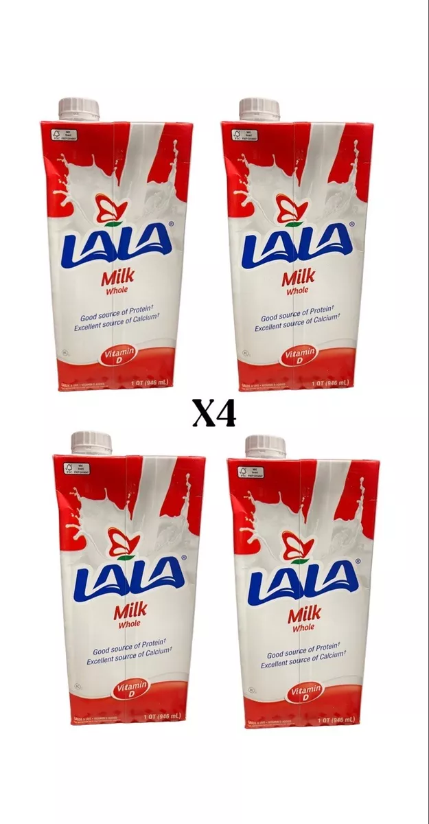 4X Leche Lala Leche Entera Mexican Brand Lala Whole Milk 946 ML Each