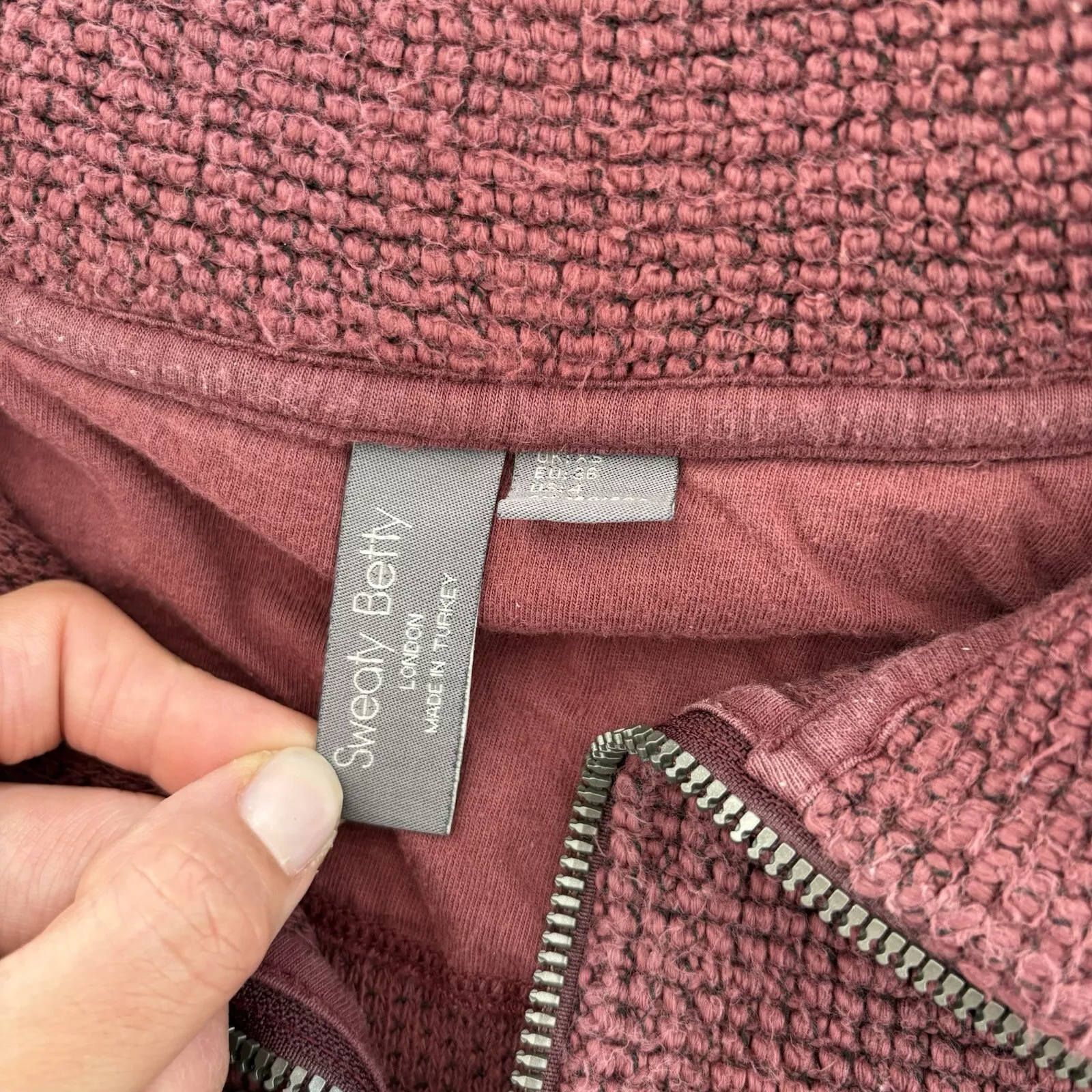 sweaty-betty restful boucle half zip active sweatshirt