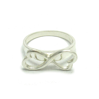 Plain Sterling Silver Ring Solid 925 Eternity Two Hearts Perfect Quality Empress