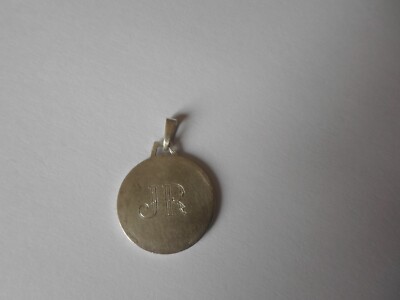Ancien Pendentif Médaille Religieuse En Argent Massif 925, Sans Marque