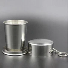 Stainless Steel Portable Outdoor 240ml Telescopic Collapsible Folding Cup Bugbag