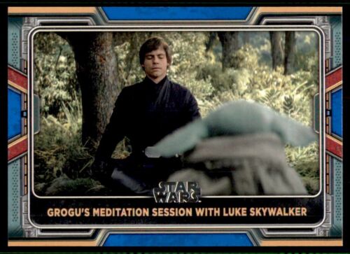 22 Livre de Boba Fett base bleu #74 Grogu's séance de méditation avec Luke Skywalker - Photo 1/2