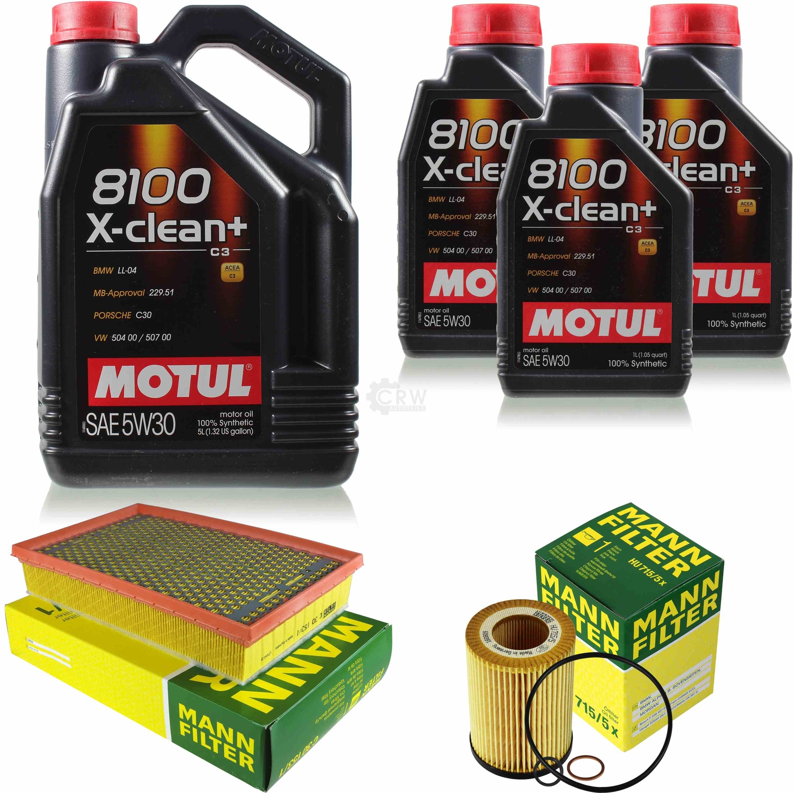 Motul 8 L 5W-30 Motor-ÖL+Mann-Filter FüR Bmw 7Er E65 E66 E67 735 I Li 745-image