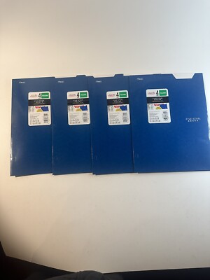 Lot of 4: Mead Five Star 4 Pocket Folder 12'' x 9.5'' School Folder ~ No Prong