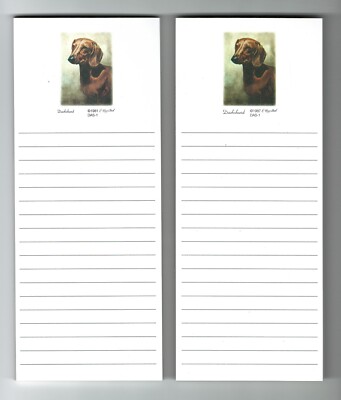 Brown Dachshund Magnetic List Pads - Set of 2 - Walk, Feed Dogs - Gotta Doo List