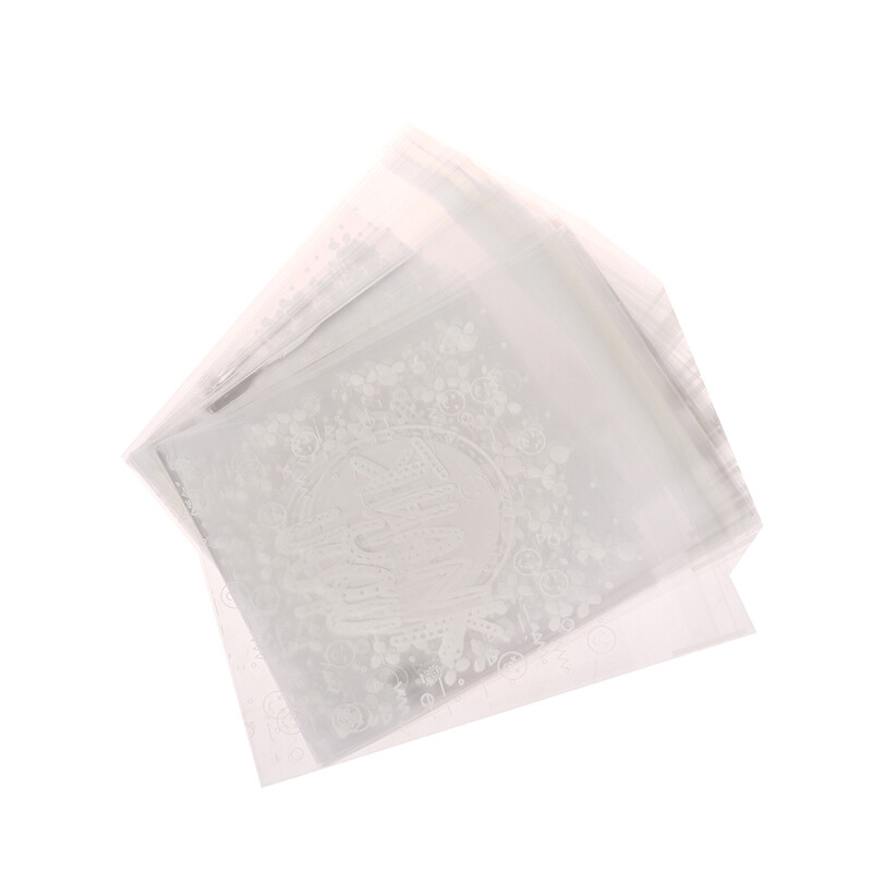 100Pcs Mixed Styles Plastic Transparent Thank You Flower Packing Bags