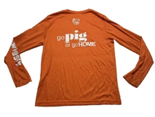 Piggly Wiggly Go Pig Or Go Home Orange Long Sleeve T Shirt S 365 Tech Polyester