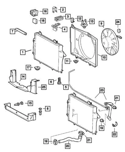 Genuine Mopar 2004-2008 Chrysler Crossfire Front Cooling Fan Shroud 5099194AA