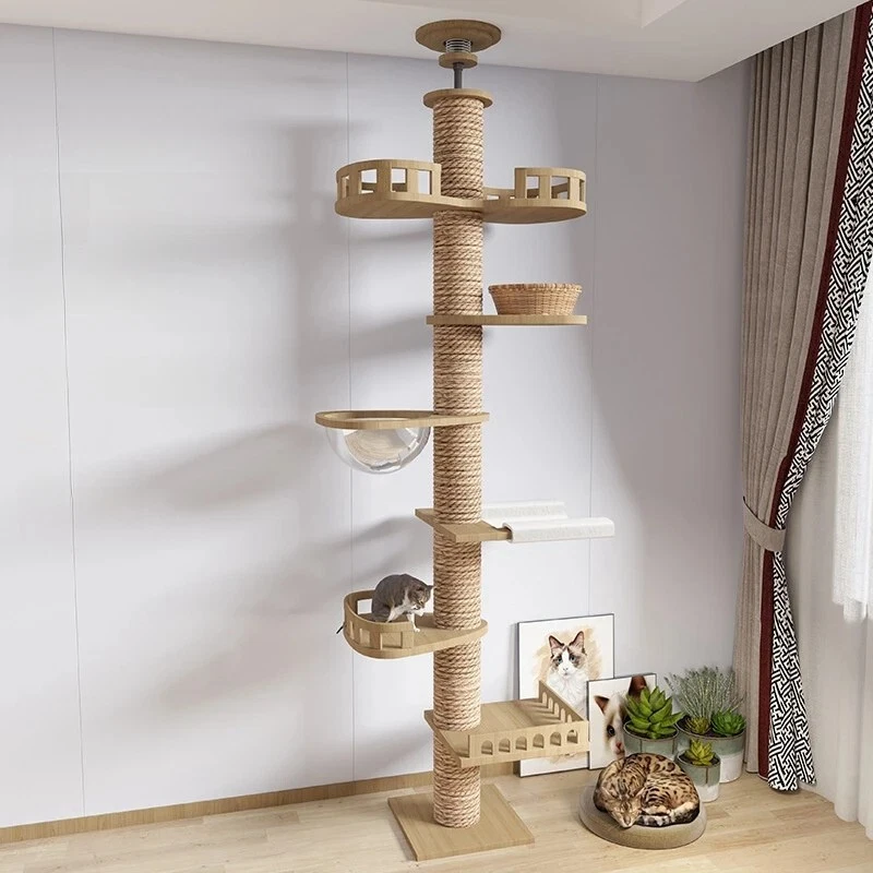 Adjustable Cat Tower Floor to Ceiling Condo With Scratching Post - Image 4 of 4