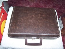 DARK BROWN VINYL STORAGE CASE FOR CASSETTE TAPES HOLDS 30 TAPES 12