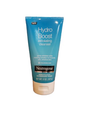 New Neutrogena Hydro Boost Exfoliating Cleanser Hyaluronic Acid 5 oz