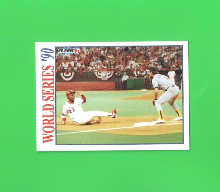 MLB 1991 Fleer - World Series Insert BILLY HATCHER #2 Cincinnati Reds