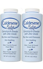 Caldesene Baby CORNSTARCH POWDER With Zinc Oxide 5 oz  2 pack  BLUE