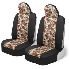 Dusty Rose Car Seat Covers Floral Pattern Faux Leather Fits Most Vehicles