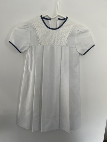 Vintage Jane Copeland White Dress And Navy Coat Sz 5 - Picture 4 of 7