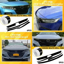 CHROME DELETE BLACKOUT OVERLAY FRONT GRILL TRIM VINYL FOR 21-22 HONDA ACCORD H