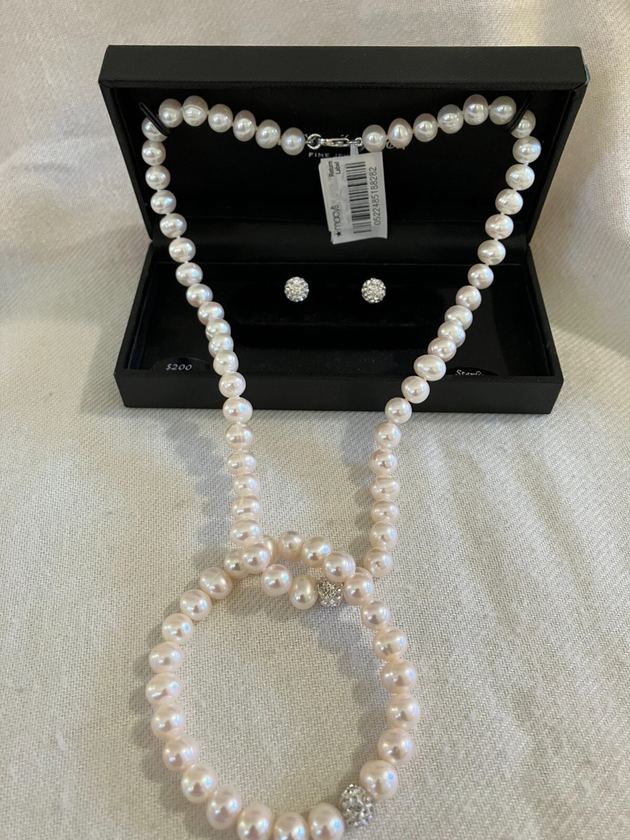 Macy's Cultured Freshwater Pearl Crystal Collar Jewelry extra