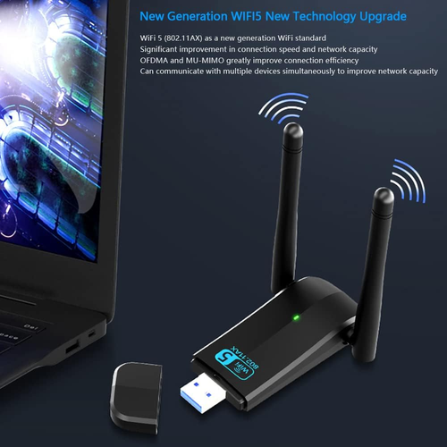 USB Wifi Antenna Wifi Ricevitore Wifi, 3.0 Scheda Wifi, Adattatore Wifi USB 5Dbi - Foto 2 di 12