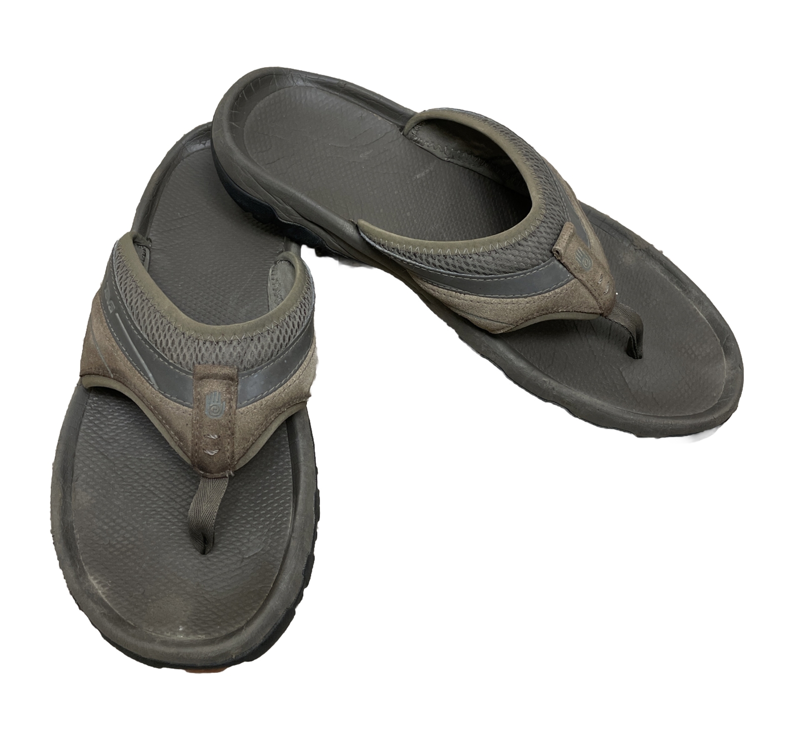 Teva Flip Flop Sandal Mens 10 Comfort House Shoes Outdoors Gray Brown Casual-image