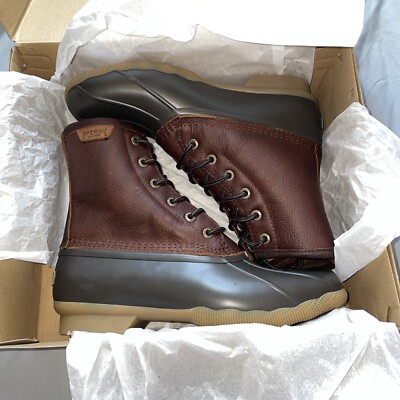 Sperry Top Sider duck boots men\'s 8 taupe brown leather shaft waterproof $_12.JPG?set_id=880000500F main image 4