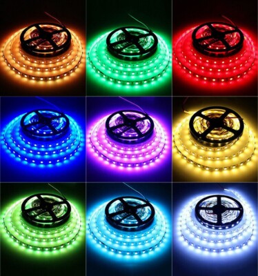 16FT 12V 300 LED Strip Light 3528 5050 5630 SMD RGB Ribbon Tape Waterproof Lamp