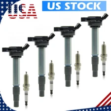 UF596 4X Ignition Coil and Iridium Spark Plug For 2009-2017 Toyota Corolla 1.8L
