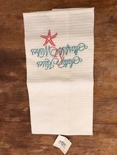 C&F Enterprises Novelty Waffle Kitchen Towel Nautical Salty Kisses 