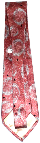Corbata de seda para hombre Giorgio Armani Italia rosa lunares y remolinos - Imagen 2 de 3