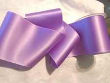 4" WIDE SWISS DOUBLE FACE SATIN RIBBON-  LILAC
