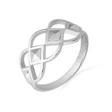 .925 Sterling Silver Geometric Shapes Ring