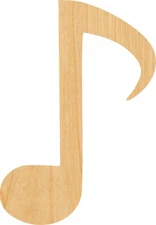 Music Note 2 Laser Cut Out Wood Shape Craft Supply - Woodcraft Cutout