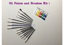 8 X 6 ml OIL COLOUR COLOR PAINT OILPAINTS, 15 PAINTING BRUSHES ARTIST SET