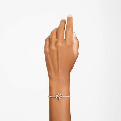 Swarovski Volta bangle Bow, White, Rose gold-tone plated Swarovski Volta bangle Bow, White, Rose gold-tone plated