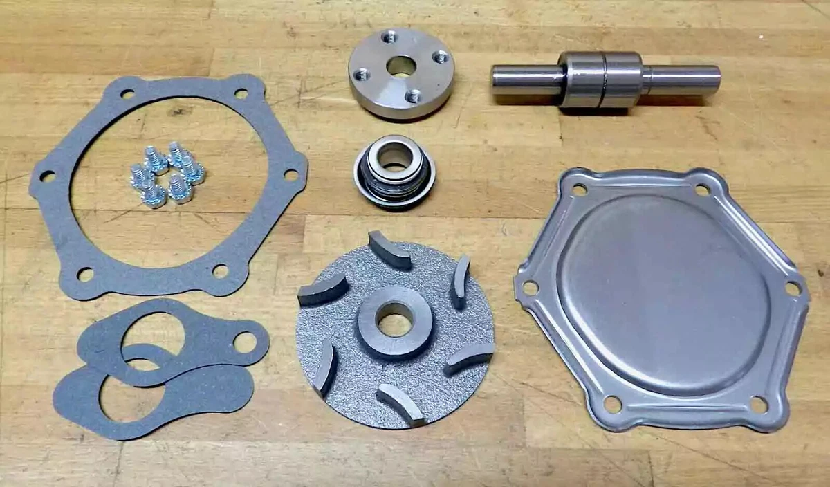 A water pump rebuild kit for the 1955-1970 Chevrolet small block V-8 engine.