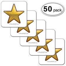 StoreSMART Gold Star Magnet - 1 1/4" square - 50-pack - GLDSTR125-50