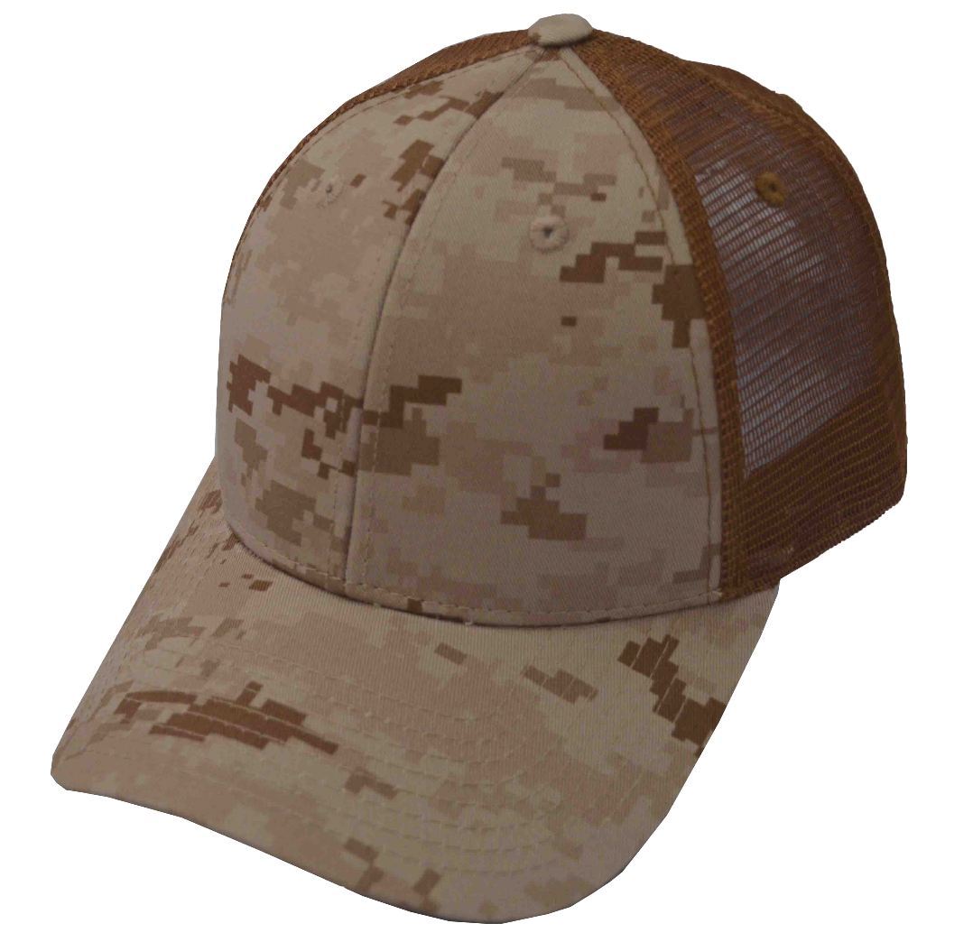  Decky Sweatband Structured Camo Trucker Cap Des Desert Digi