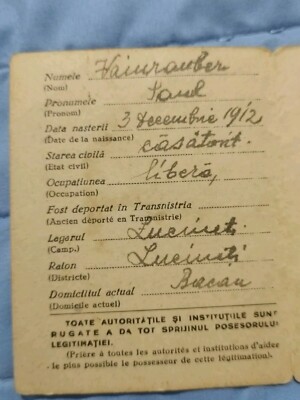 Document Historique : Carte D'identité De Réfugié Roumain Transylvanie 1940 - Timbre Brasov, WW2