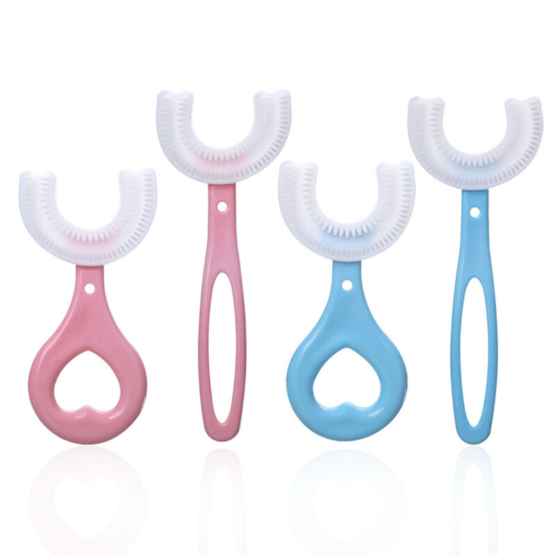 UShape Toothbrush Kids Silicone Manual Teeth Cleaning Brush Portable