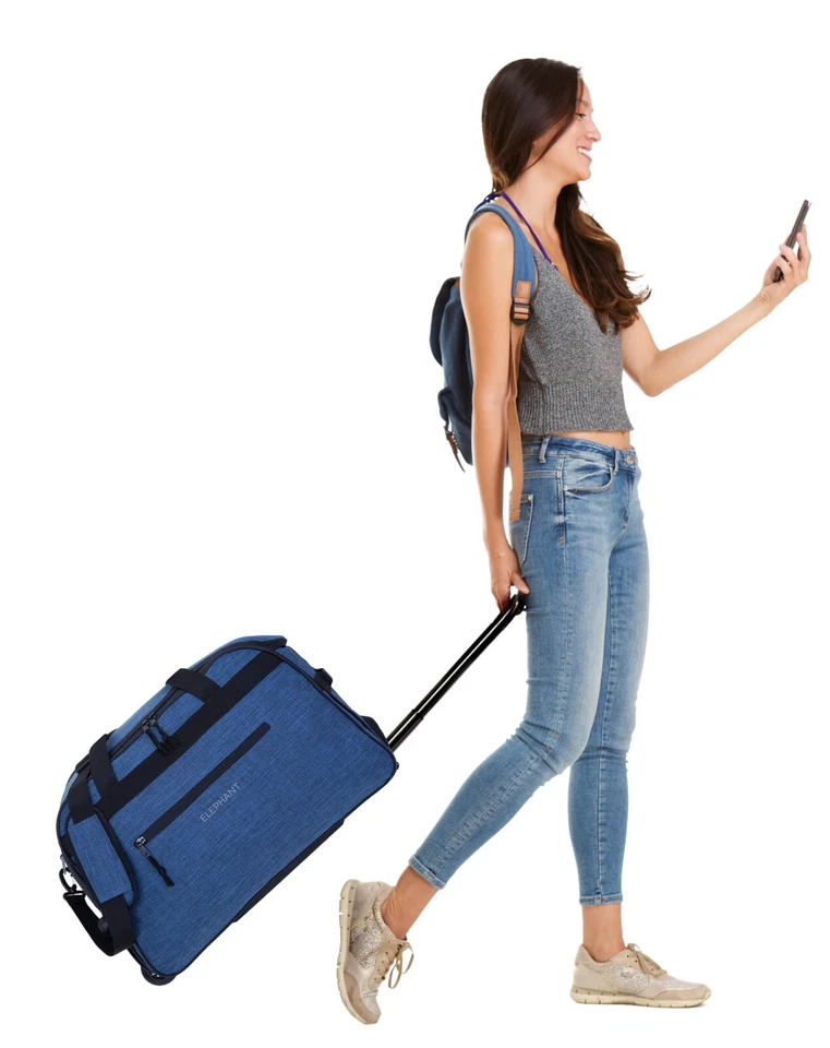 Reisetasche Rollen Trolley Elephant Travel Duffle 55cm 45L Reise 13030 Blau - Bild 2 von 4