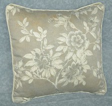 Corded Pillow made w Ralph Lauren Odeon Floral Gray Silver  Bronze Fabric 16"