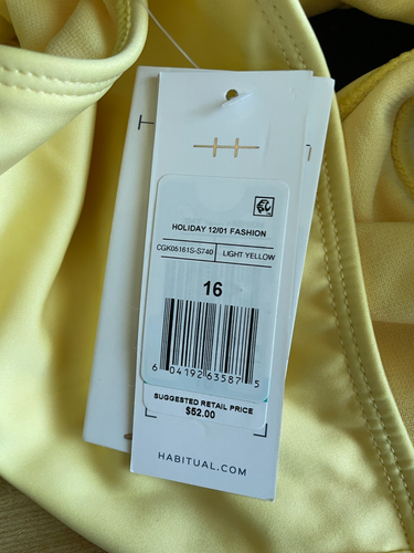 HABITUAL GIRL SWIMSUIT TOP & BOTTOM 2 PC SET IN LIGHT YELLOW SIZE 16 NEW - Picture 5 of 5