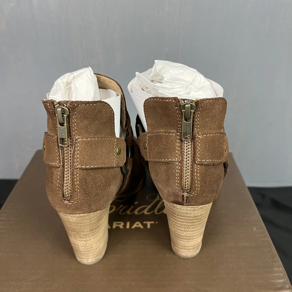 Ariat Mujer 7.5 JaElle Marrón Hebilla Caída Tacones Gamuza Nuevo con Caja Foto 4 de 4
