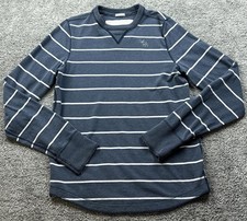 Abercrombie  Fitch Shirt Mens Large Blue Striped Long Sleeve Muscle Crewneck
