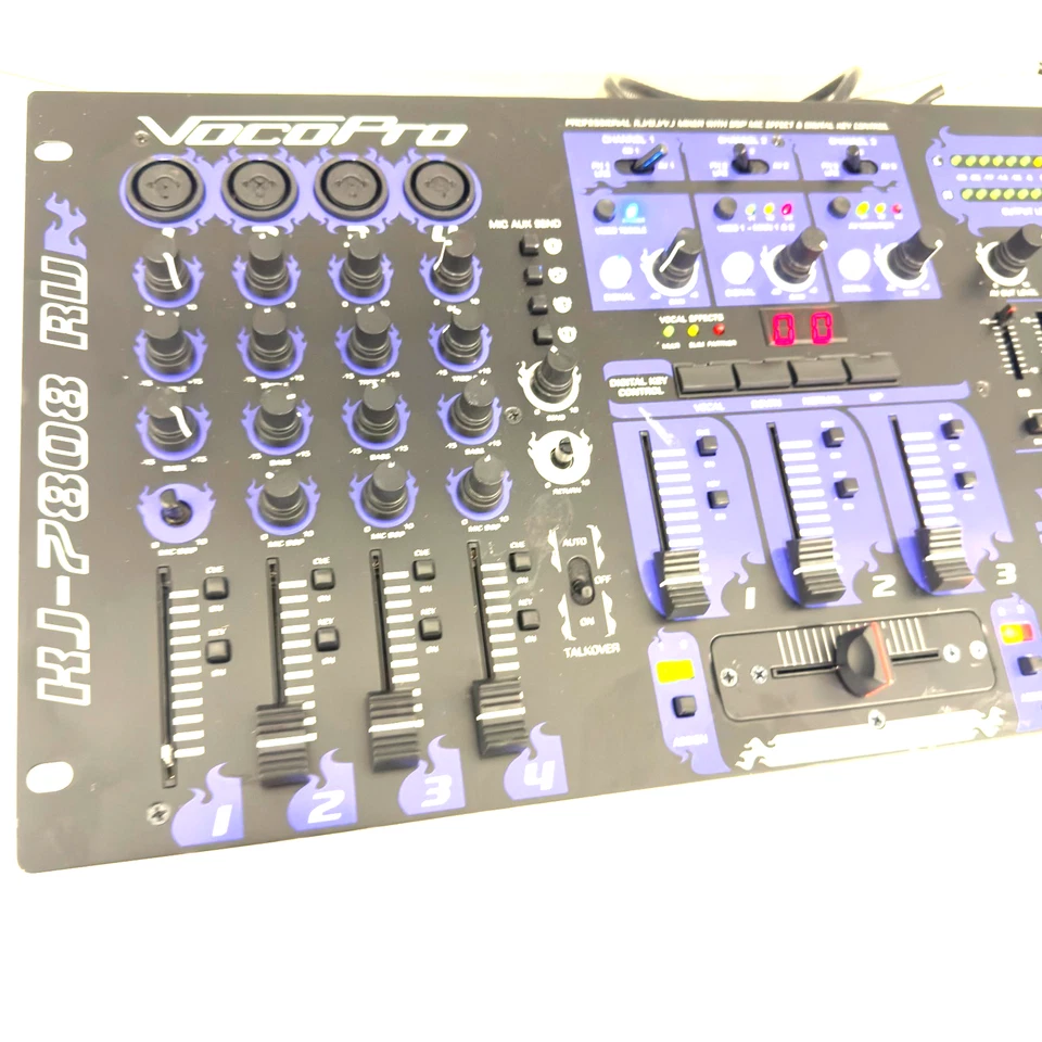 VocoPro KJ-7808 RV Professional KJ/DJ/VJ Mixer f DSP Mic Effect, Digital Key +++ - Image 2 of 3