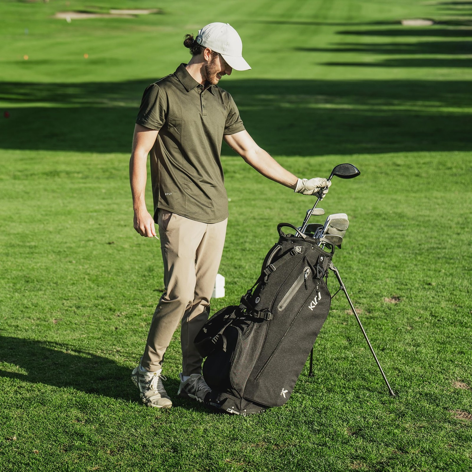KVV Lightweight Golf Stand Bag with 7 Way Full-Length Dividers, 5 Zippered Po...